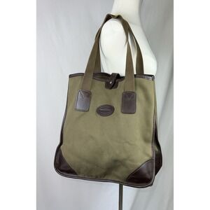 John Chapman Olive Green  Leather Trim Tote Bag England Corsair Capital Handmade
